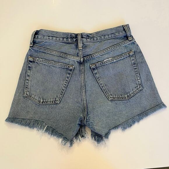 AGOLDE Parker Long Short 25 Medium Wash Wheel Cutoff Button Fly 4" Inseam - Picture 5 of 12